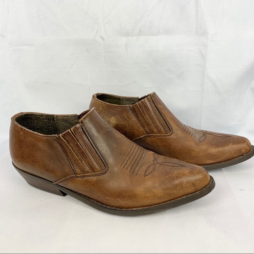 VINTAGE leather cowboy ankle booties SZ 7